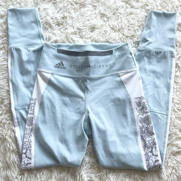 NWT Stella McCartney x Adidas Blue Snakeskin Leggings - Picture 5 of 8